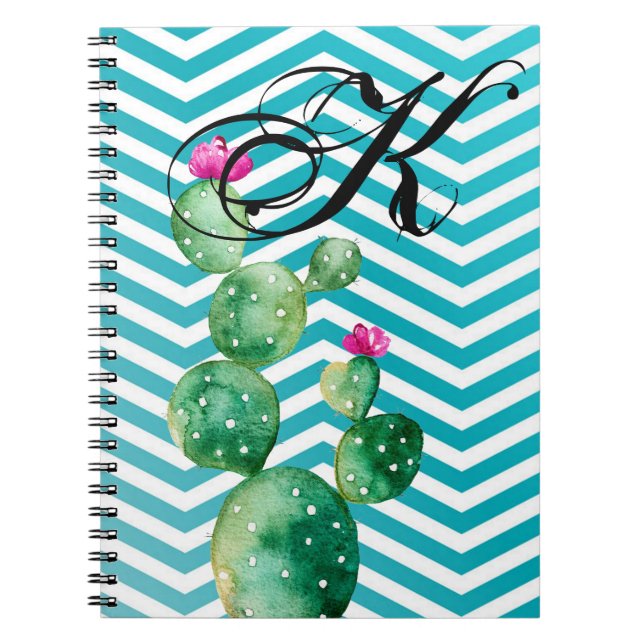 Personalised Note Book Boho Cacti Cactus Succulent (Front)