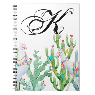 Personalised Note Book Boho Llama Bohemian Cacti D
