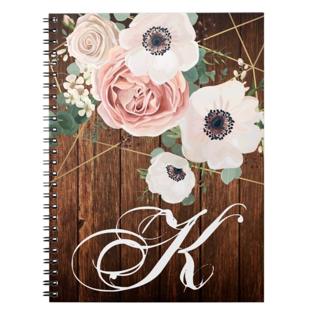 Personalised Note Book Geometric Garden Rose Barn (Front)
