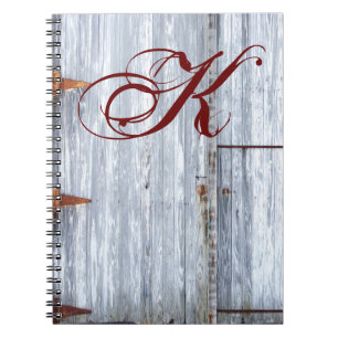 Personalised Note Book White Wash Wood Barn Door C