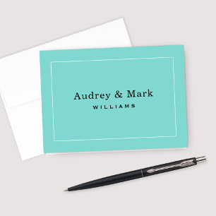 Personalised Note Cards   Aqua Blue