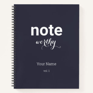 Personalised Note Worthy Spiral Notebook