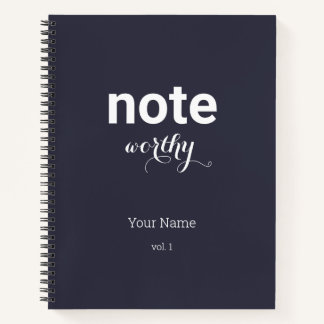 Personalised Note Worthy Spiral Notebook