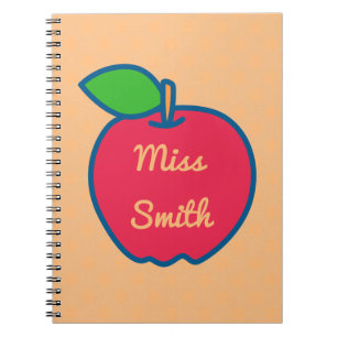Personalised Notebook Any Name Apple Teacher