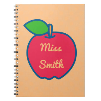 Personalised Notebook Any Name Apple Teacher