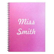 Personalised Notebook Any Name Pink Sparkle
