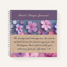 Personalised Notebook - Colourful Glitter Flowers