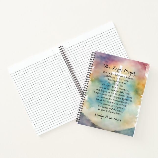 Personalised Notebook containing the Lord's Prayer (Inside)