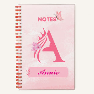 Personalised notebook - Named with Letter A