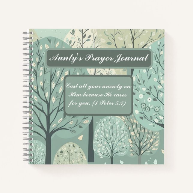 Personalised Notebook - Pastel Green Forest (Front)