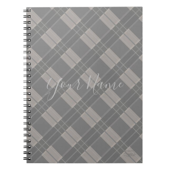 Personalised Notebook Plaid - Any Colour HAMbWG (Front)