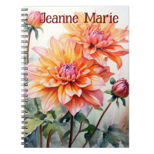 Personalised Notebook with flower design