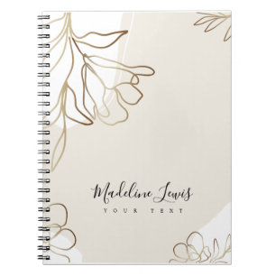 Personalised Notebook with Gold Flowers