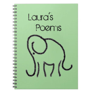 Personalised Notebook with Minimalistic Elephant