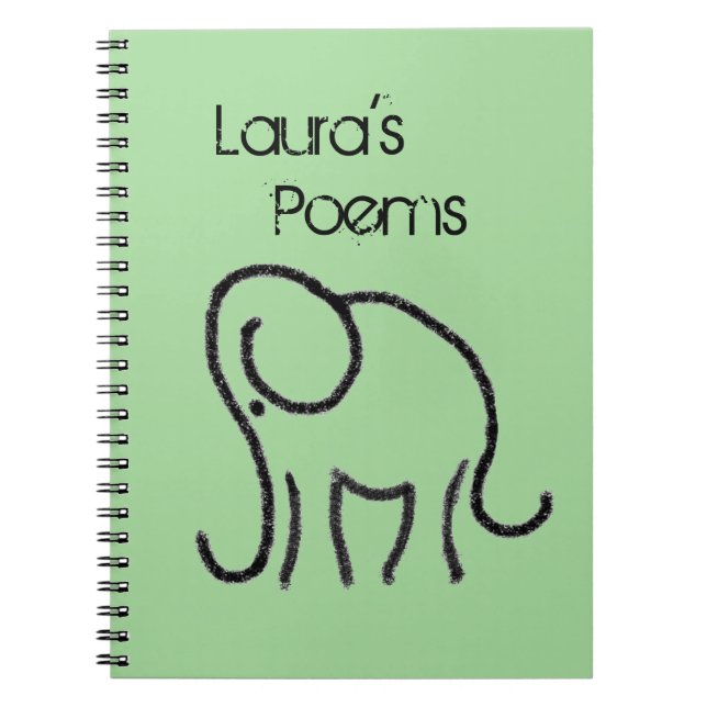 Personalised Notebook with Minimalistic Elephant (Front)
