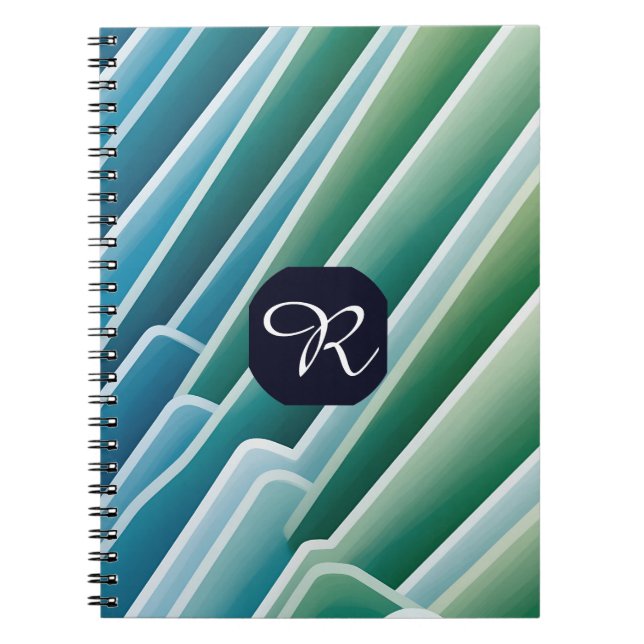 Personalised Notebook with Modern Abstract Blue  (Front)