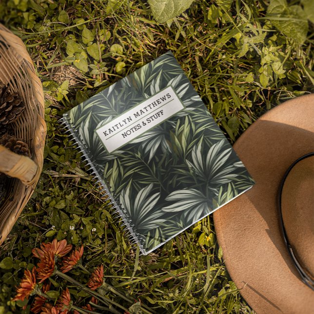 Personalised Notebook with Tropical Leaf (Creator Uploaded)