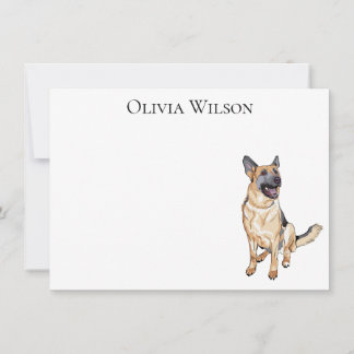 Personalised notecards with German Shepherd