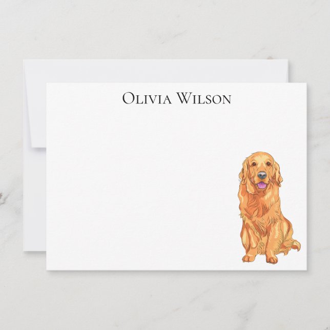 Personalised notecards with golden retriever  (Front)