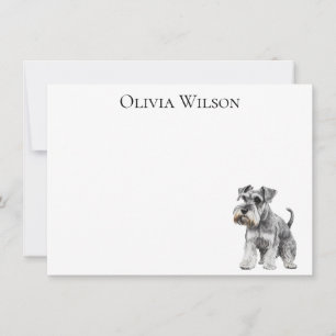 Personalised notecards with miniature schnauzer