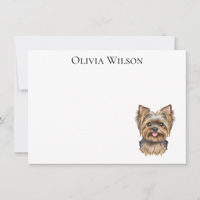 Personalised notecards with yorkie (Front)