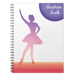 Personalised notepad ballerina silhouette dancing notebook