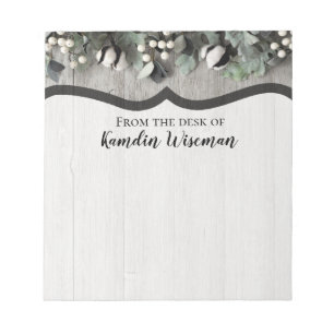Personalised Notepad cotton plant berries barn woo
