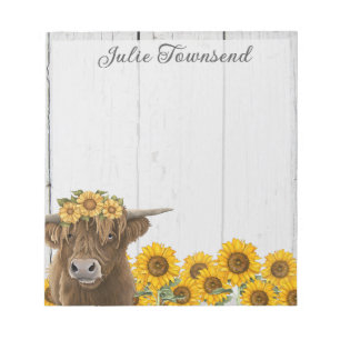 Personalised Notepad - Desk Accessories - Cow