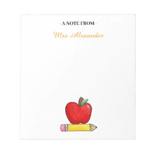 Personalised Notepad for Teachers, Cute Notepad wi