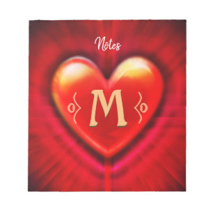 Personalised Notepad Monogram Heart design