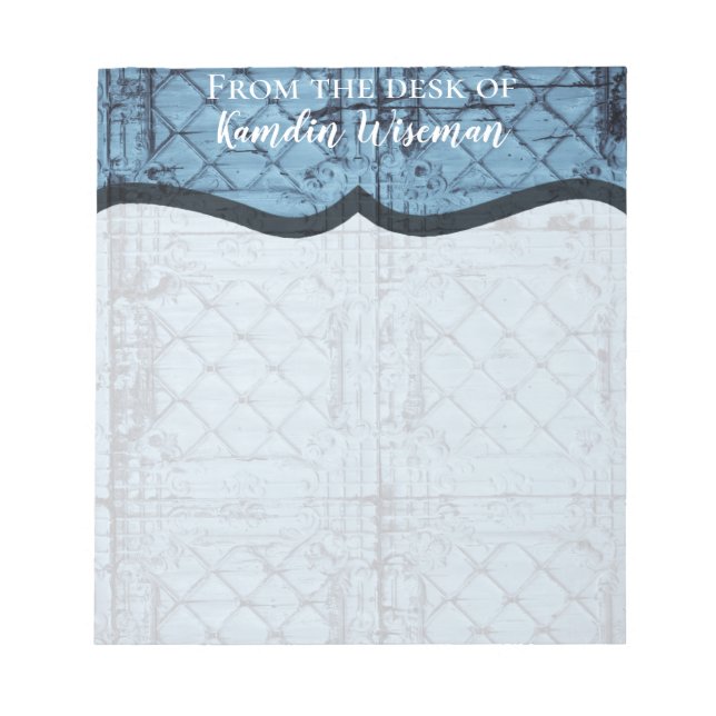 Personalised Notepad Rustic Tin Panel Ceiling Coun (Front)