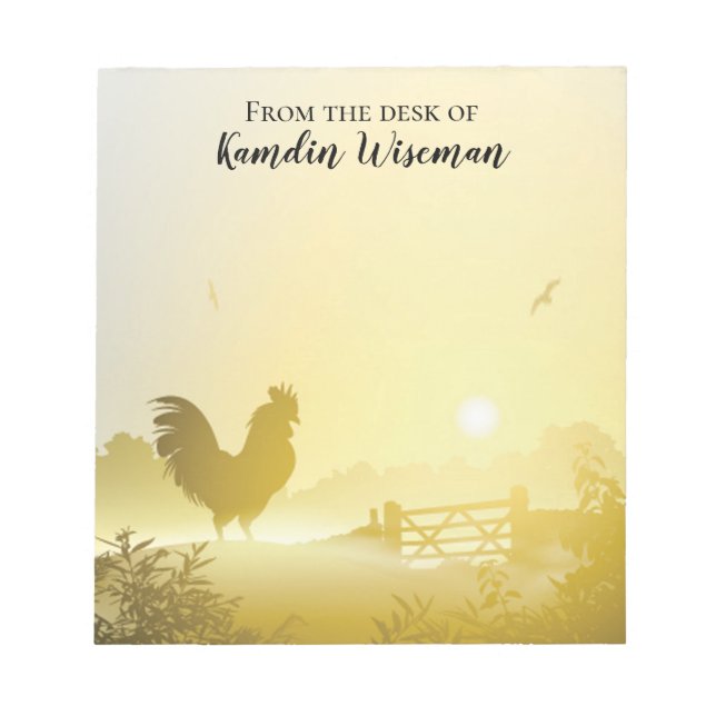 Personalised Notepad Sunny Morning Farm Country Ru (Front)
