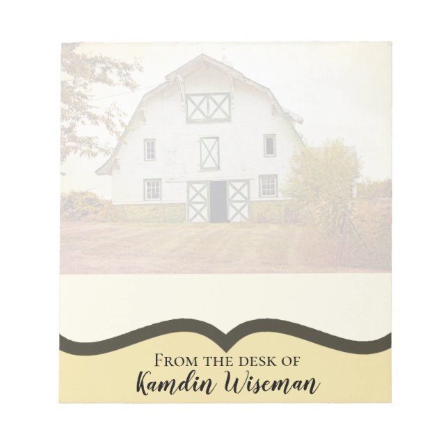 Personalised Notepad Sunset Barn Country Rustic Fi (Front)
