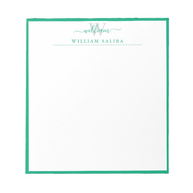 Personalised Notepad with Custom Name and Monogram (Front)