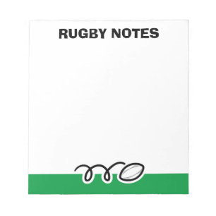 Personalised notepad with cute rugby ball design