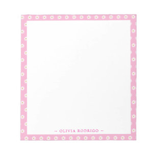 Personalised Notepad with Floral Frame Design
