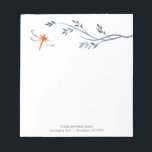 Personalised Notepads Watercolor Red Dragonfly<br><div class="desc">These personalised notepads feature a watercolor red dragonfly. Use the template fields to add your custom printed text. A tropical choice for business marketing. Order small quantities or notepads in bulk. To see more designs like this visit www.zazzle.com/dotellabelle Unique watercolor art and design by Victoria Grigaliunas. A red dragonfly is...</div>