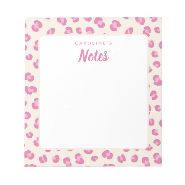 Personalised Notes Pink Print Notepad (Front)