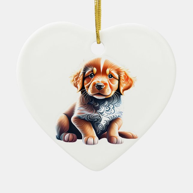 Personalised Nova Scotia Duck Tolling Retriever Ceramic Ornament (Front)