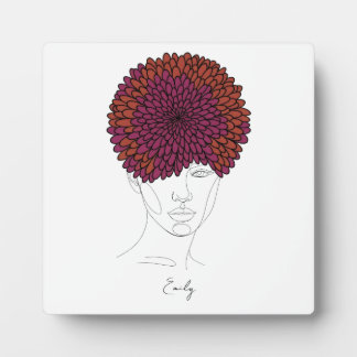 Personalised November Birth Flower Portrait Plaque