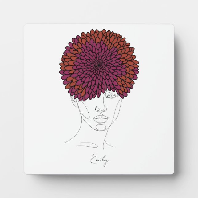 Personalised November Birth Flower Portrait Plaque (Front)