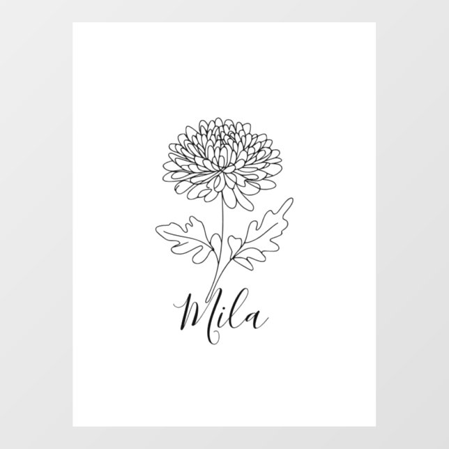 Personalised November Chrysanthemum Birth Flower  (Sheet)