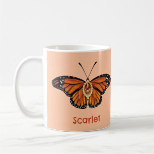 Personalised November Citrine Monarch Butterfly Coffee Mug