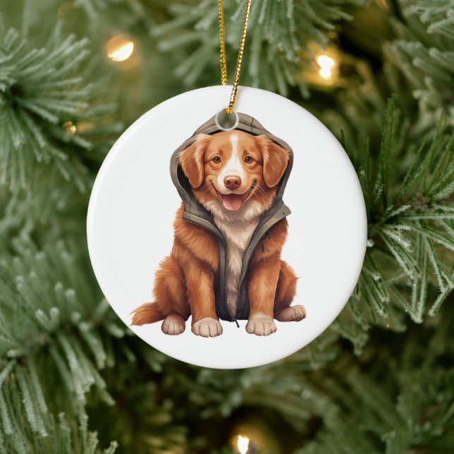 Personalised Novia Scotia Duck Tolling Retriever  Ceramic Ornament (Tree)