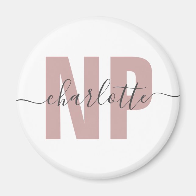 Personalised NP Nurse Practitioner Graduation Chic Magnet (Front)