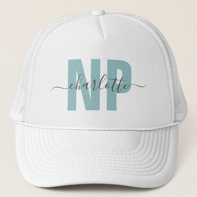 Personalised NP Nurse Practitioner Graduation Chic Trucker Hat (Front)