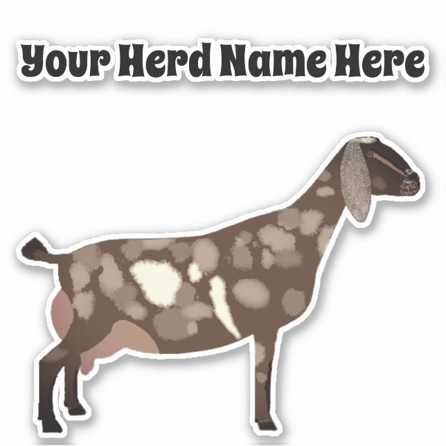 Personalised Nubian Dairy Goat (Front)