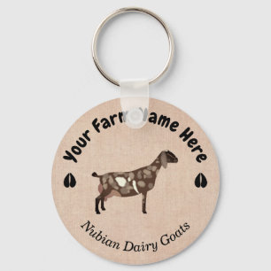 Personalised Nubian Dairy Goat Key Ring
