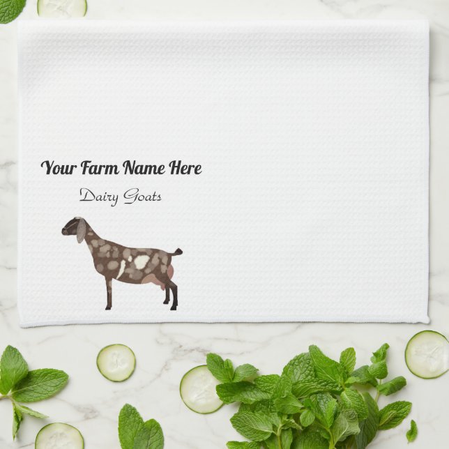 Personalised Nubian Dairy Goat Tea Towel (Folded)