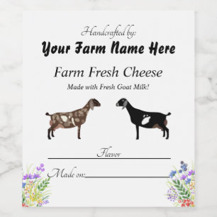 Personalised Nubian Goat Cheese Label